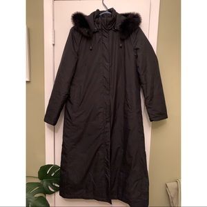 Full length goose down jacket